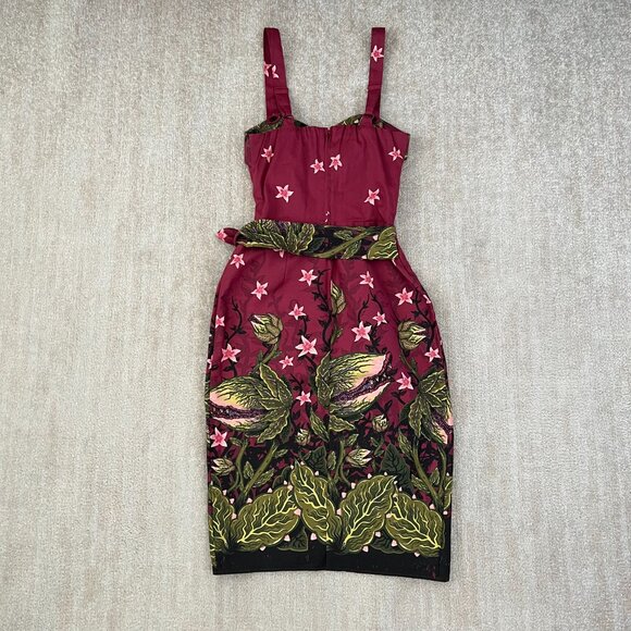 NWT Vixen by Micheline Pitt Tropical Terror Wiggle Faux Wrap Midi Dress XS - Picture 4 of 9